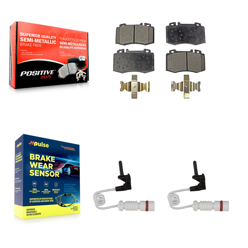 Front Semi-Metallic Disc Brake Pad Wear Sensor Kit For Mercedes-Benz ML500 ML430 ML55 AMG KPW-100918