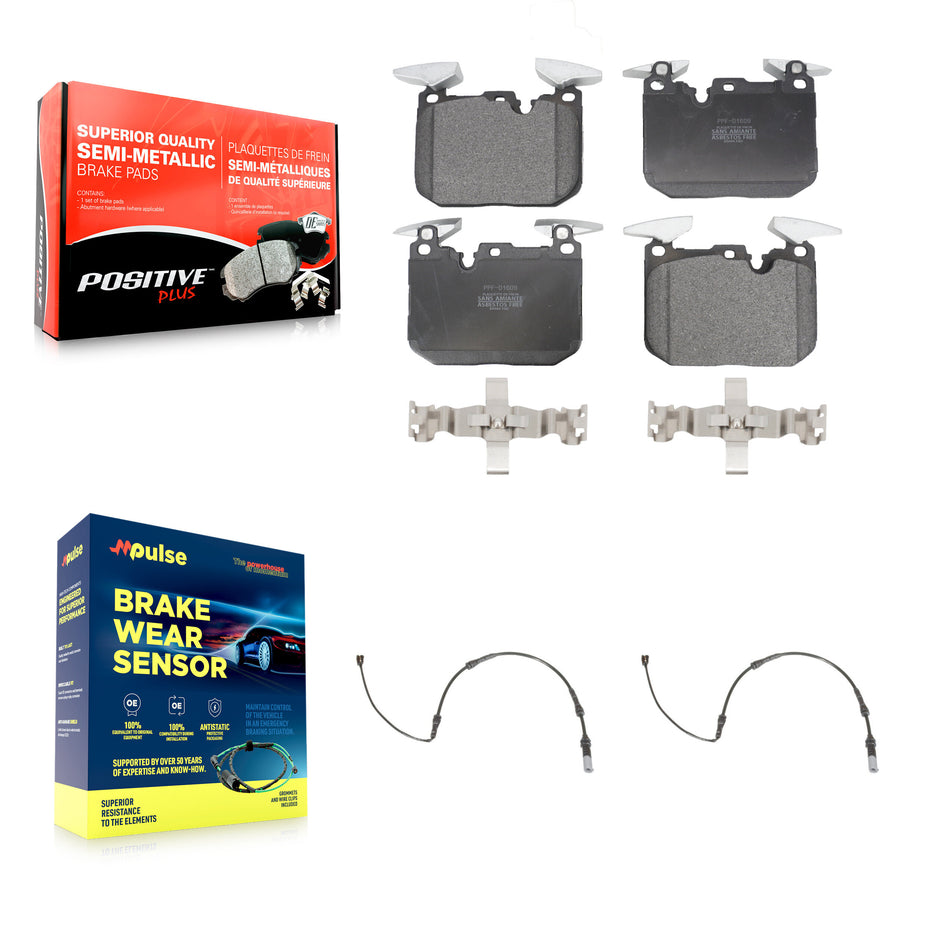 Front Semi-Metallic Brake Pads Wear Sensor Kit For BMW 328i xDrive 330i 320i 335i 428i M4 KPW-100919