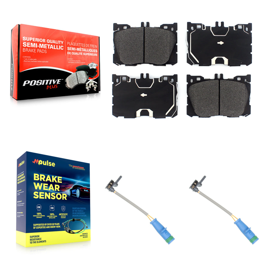 Front Semi-Metallic Brake Pads & Wear Sensor Kit For 2019-2020 Mercedes-Benz E53 AMG 3.0L KPW-100923