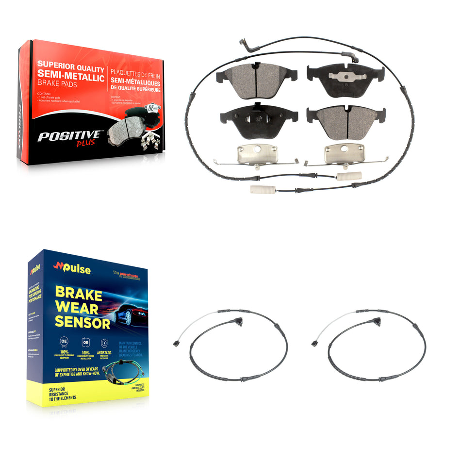 Front Semi-Metallic Disc Brake Pads And Extra Wear Sensors Kit For BMW Z4 KPW-100947