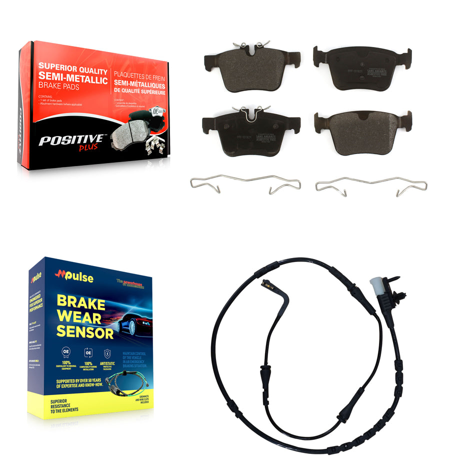 Rear Semi-Metallic Brake Pad And Wear Sensor Kit For Jaguar F-Pace Land Rover Range Velar KPW-100962