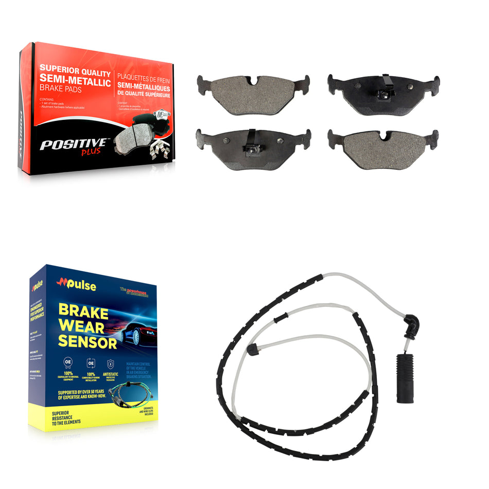 Rear Semi-Metallic Disc Brake Pads And Wear Sensors Kit For BMW Z4 KPW-100977