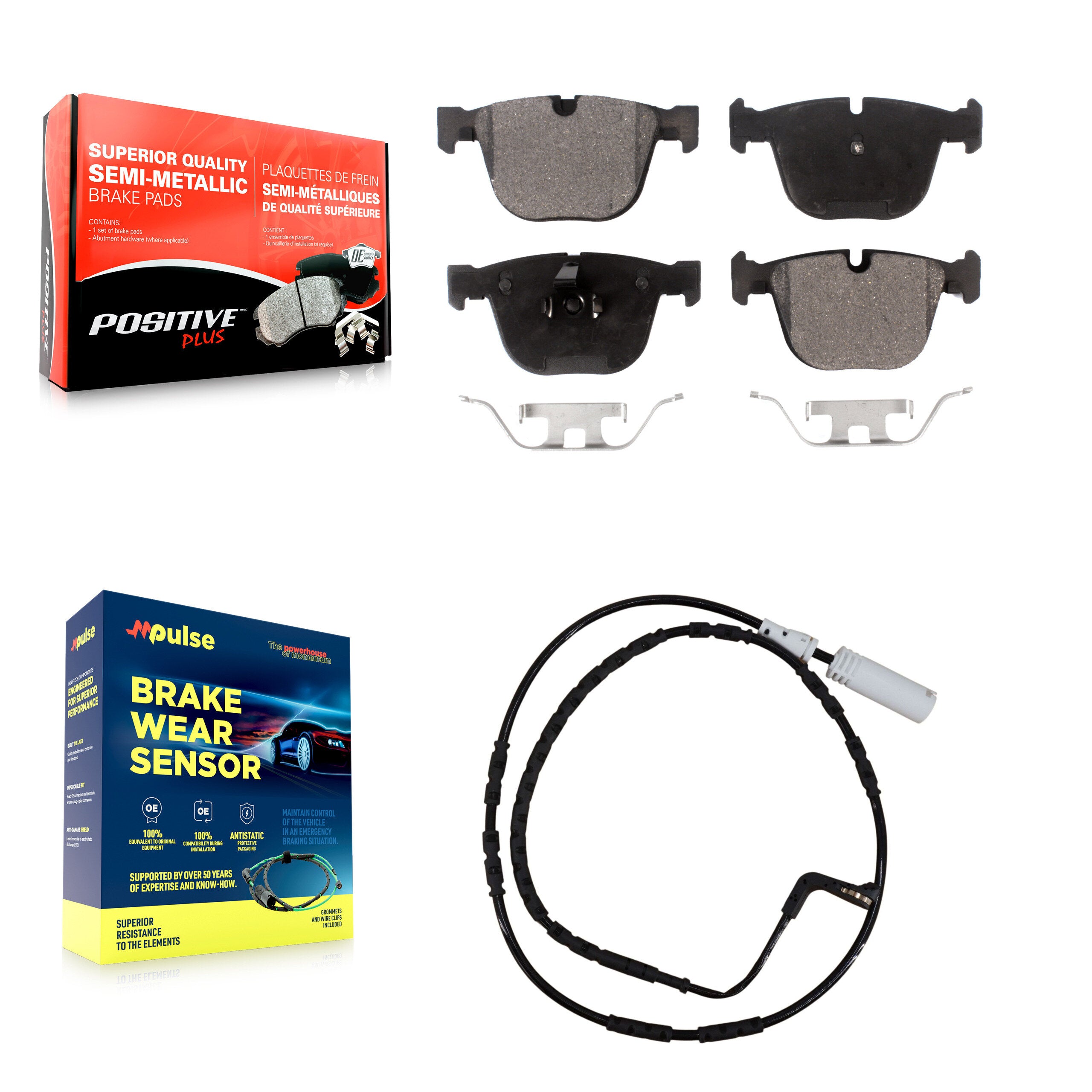 Rear Semi-Metallic Disc Brake Pads And Wear Sensors Kit For BMW M3 1 Series M KPW-100991