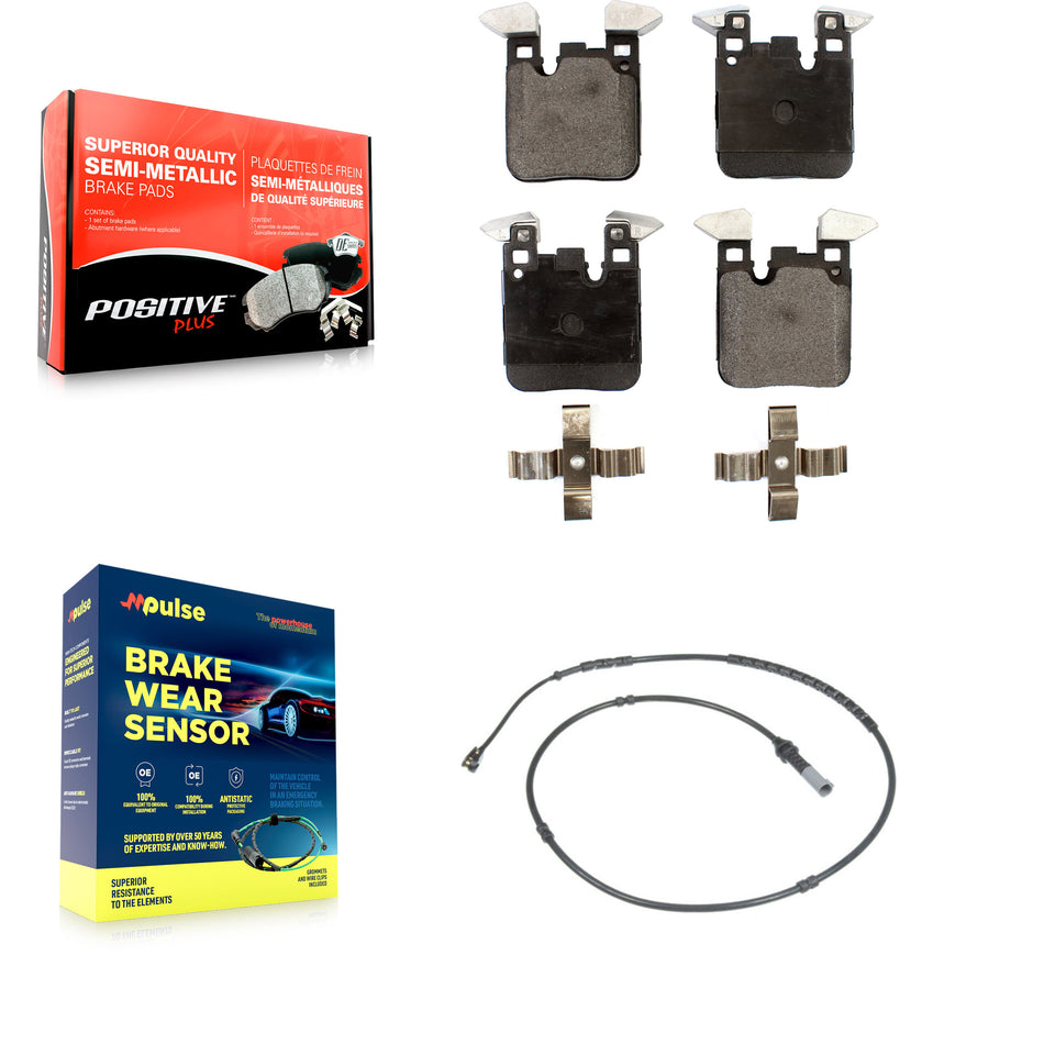 Rear Semi-Metallic Brake Pad Wear Sensor Kit For BMW 328i xDrive 330i 320i 335i 428i 340i KPW-100993