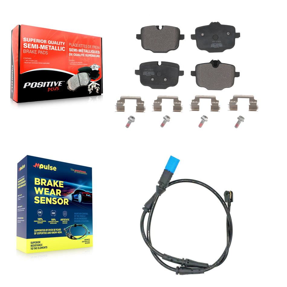 Rear Semi-Metallic Disc Brake Pads And Wear Sensors Kit For BMW X3 KPW-101002