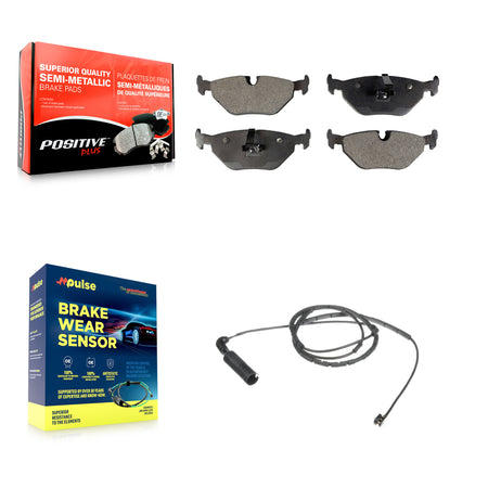Rear Semi-Metallic Brake Pad And Wear Sensor Kit For BMW 325i 325Ci 320i 325xi 328i 323Ci KPW-101004