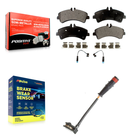 Rear Semi-Metallic Brake Pads Extra Wear Sensor Kit For Sprinter 3500 Mercedes-Benz Dodge KPW-101012