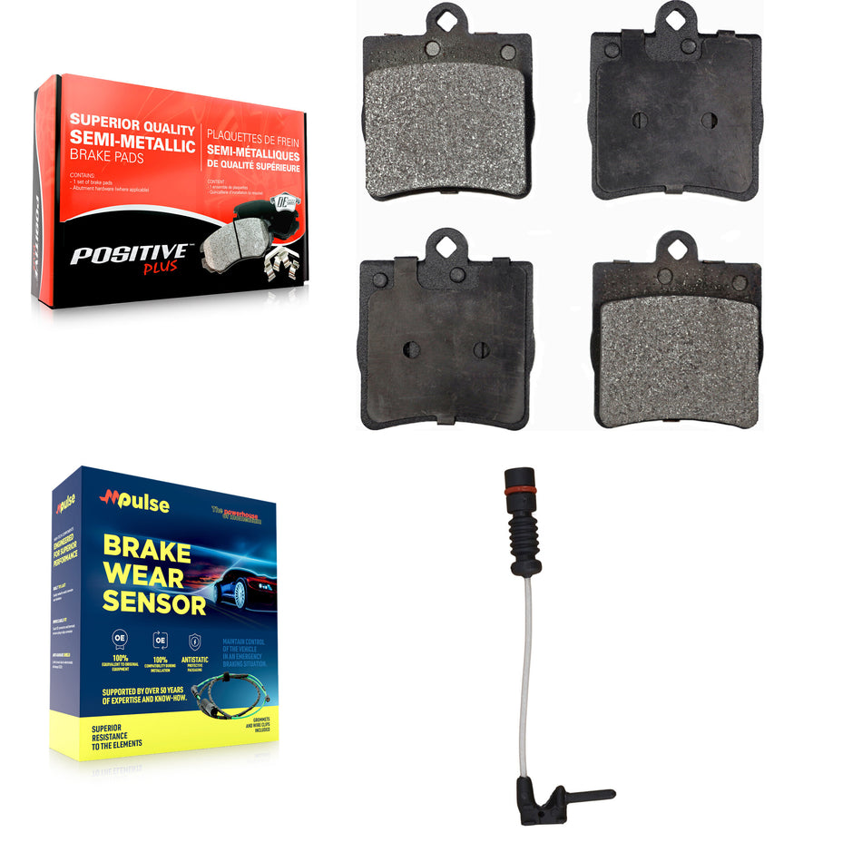 Rear Semi-Metallic Brake Pads Wear Sensor Kit For Chrysler Crossfire Mercedes-Benz SLK230 KPW-101019