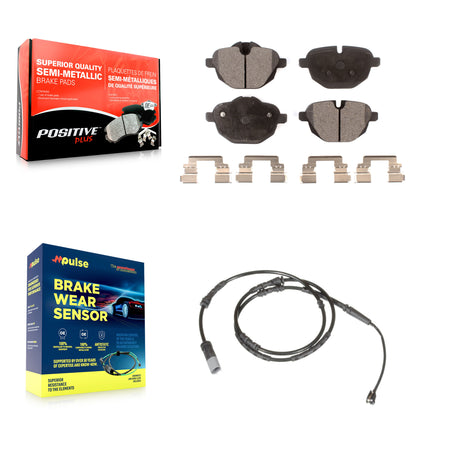Rear Semi-Metallic Disc Brake Pads And Wear Sensors Kit For BMW X3 X4 KPW-101024