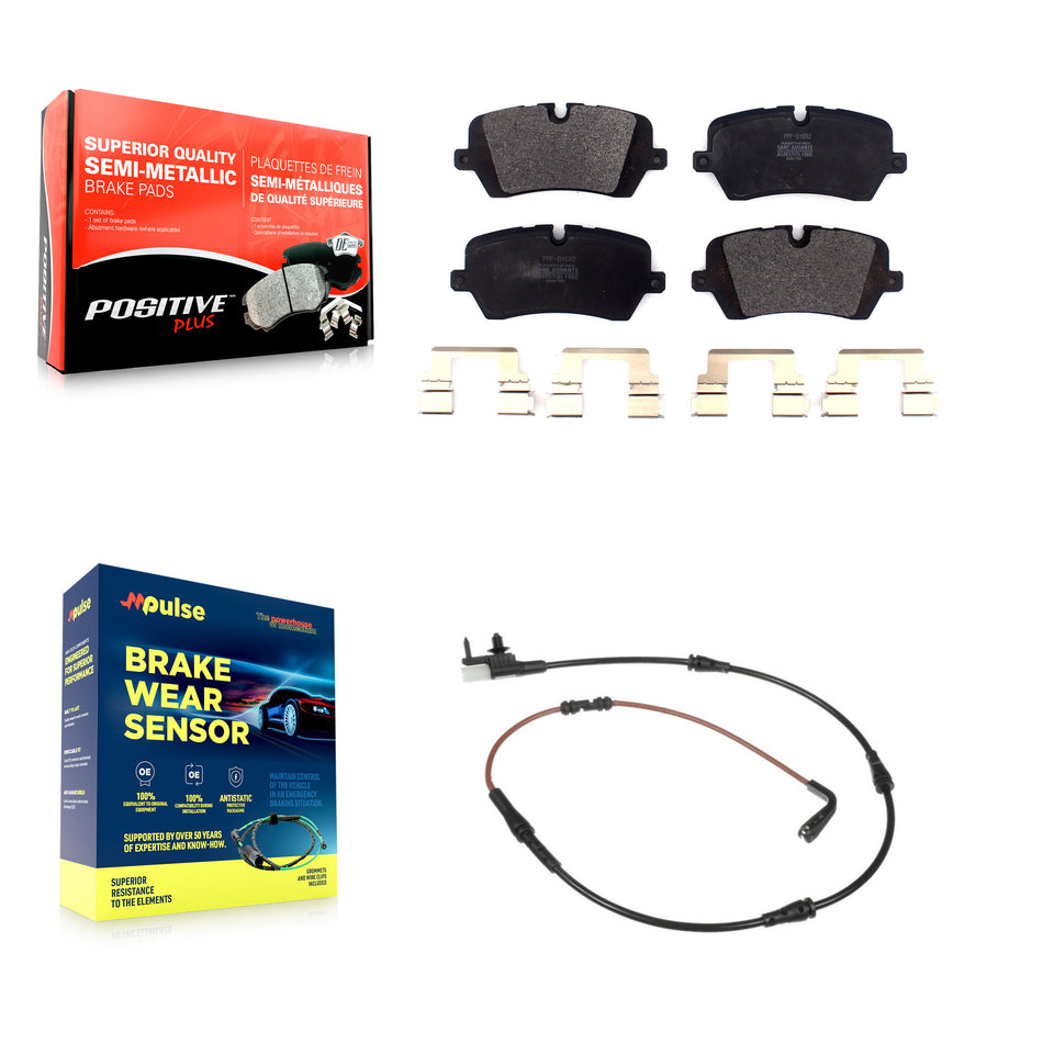 Rear Semi-Metallic Disc Brake Pads & Wear Sensor Kit For Land Rover Range Sport Discovery KPW-101025
