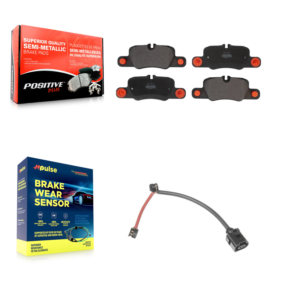 Rear Semi-Metallic Disc Brake Pads And Wear Sensors Kit For Porsche 911 KPW-101027