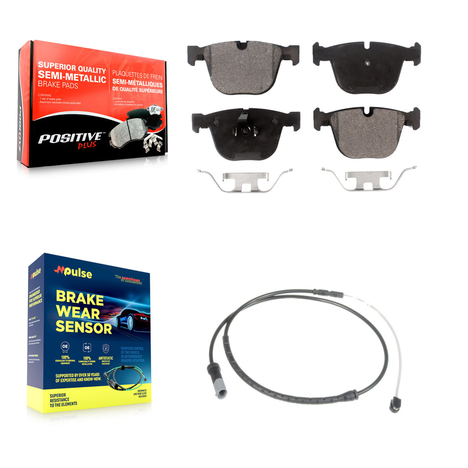 Rear Semi-Metallic Disc Brake Pads And Wear Sensors Kit For BMW X5 X6 KPW-101042