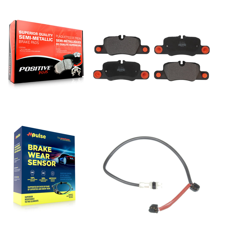 Rear Semi-Metallic Brake Pads Wear Sensor Kit For 2013 Porsche 911 3.8L with Turbocharged KPW-101049