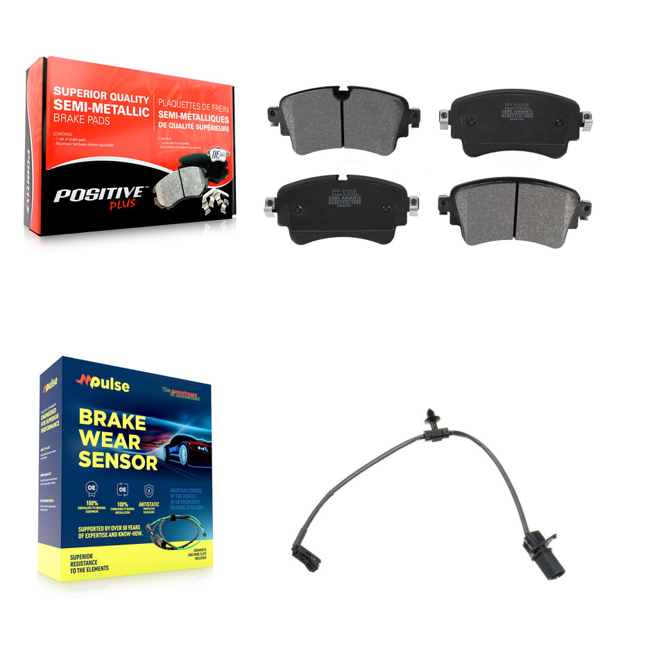 Rear Semi-Metallic Brake Pads Wear Sensor Kit For Audi A4 Quattro A5 Sportback S5 allroad KPW-101057