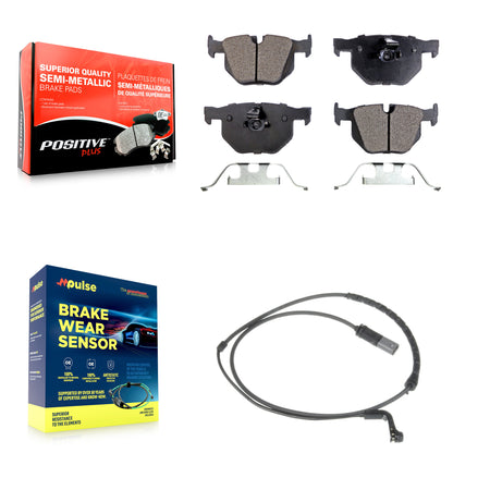 Rear Semi-Metallic Disc Brake Pads And Wear Sensors Kit For BMW X5 X6 KPW-101080