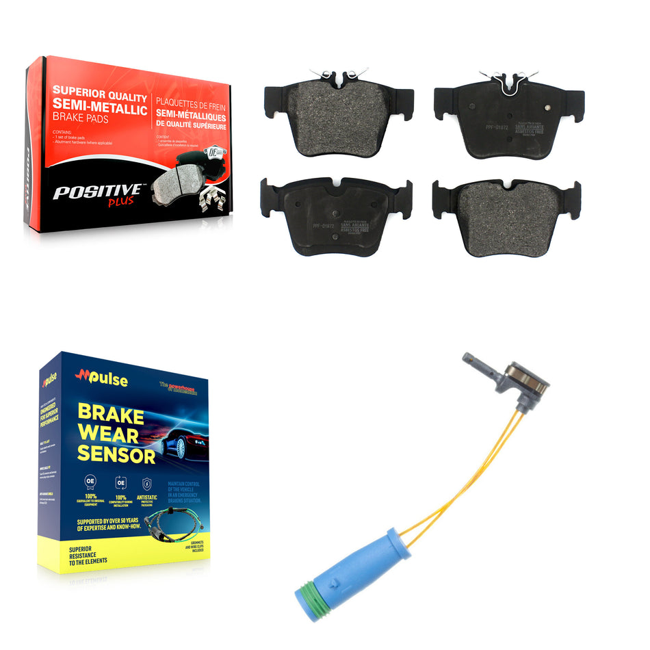 Rear Semi-Metallic Brake Pads Wear Sensor Kit For Mercedes-Benz GLC300 C43 AMG GLC43 C450 KPW-101085