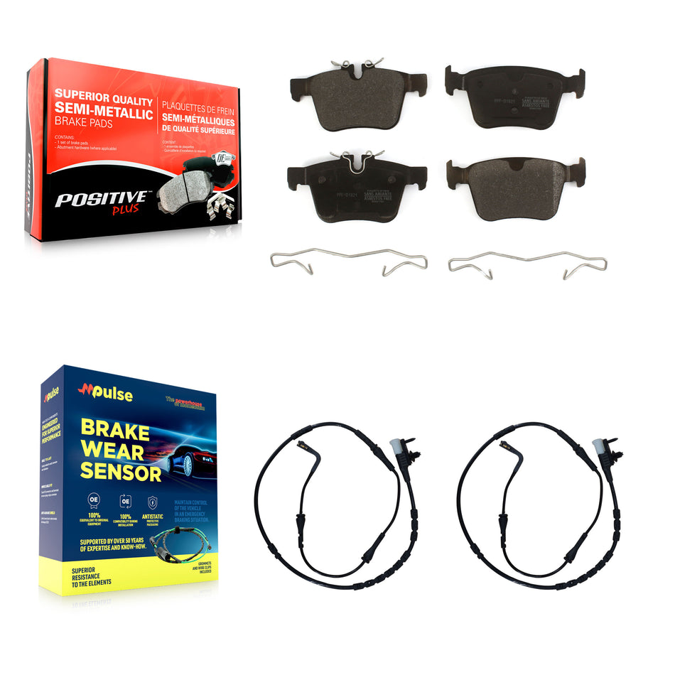 Rear Semi-Metallic Brake Pad And Wear Sensor Kit For Jaguar F-Pace Land Rover Range Velar KPW-101098