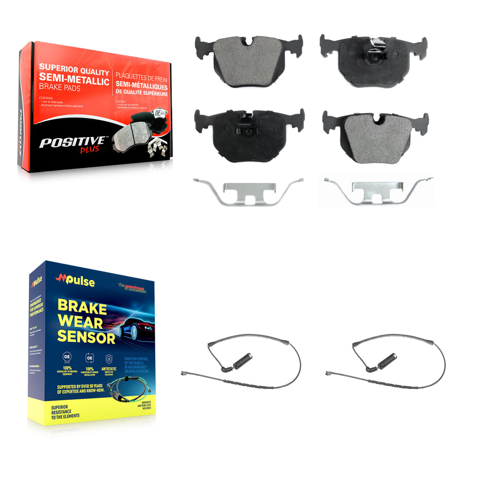 Rear Semi-Metallic Disc Brake Pads And Wear Sensors Kit For 2000-2006 BMW X5 KPW-101103