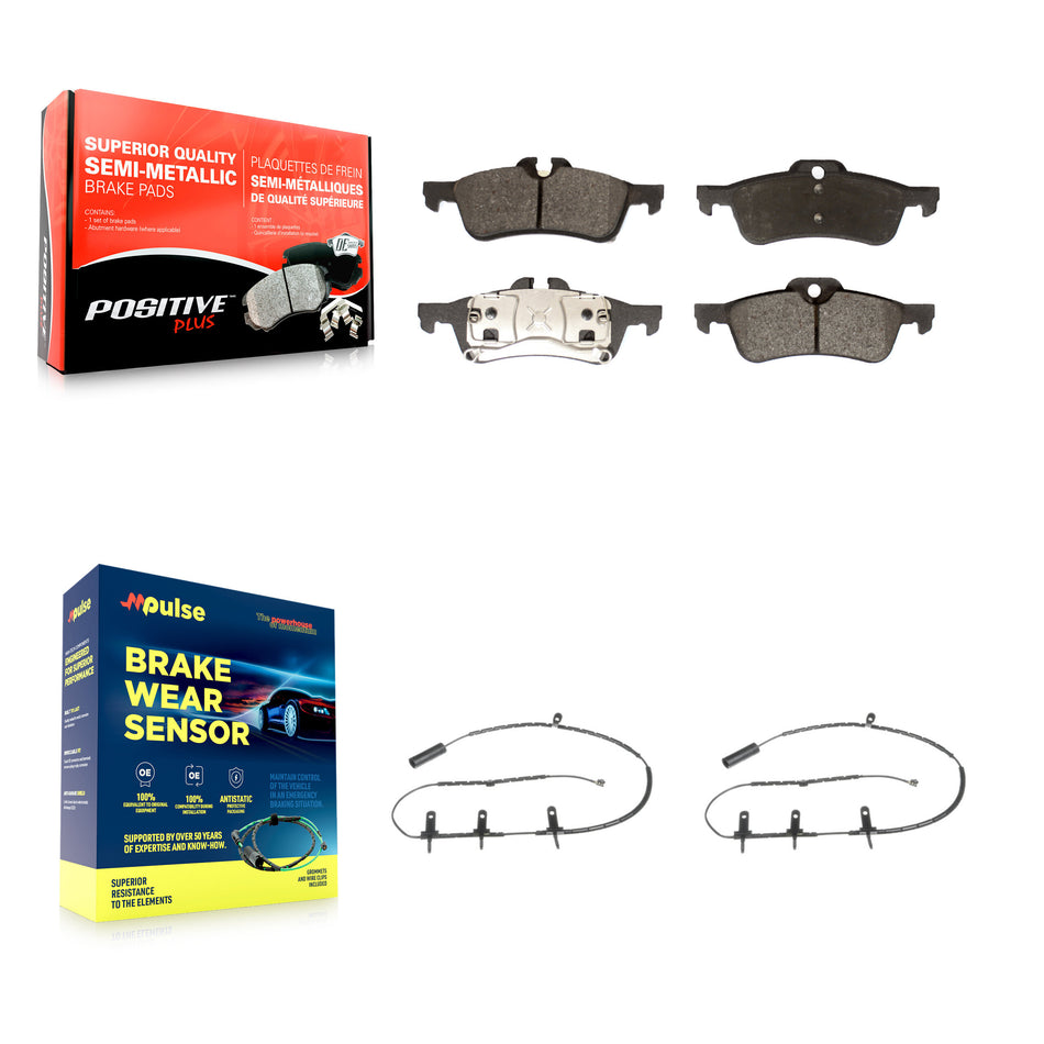 Rear Semi-Metallic Disc Brake Pads And Wear Sensors Kit For Mini Cooper KPW-101105
