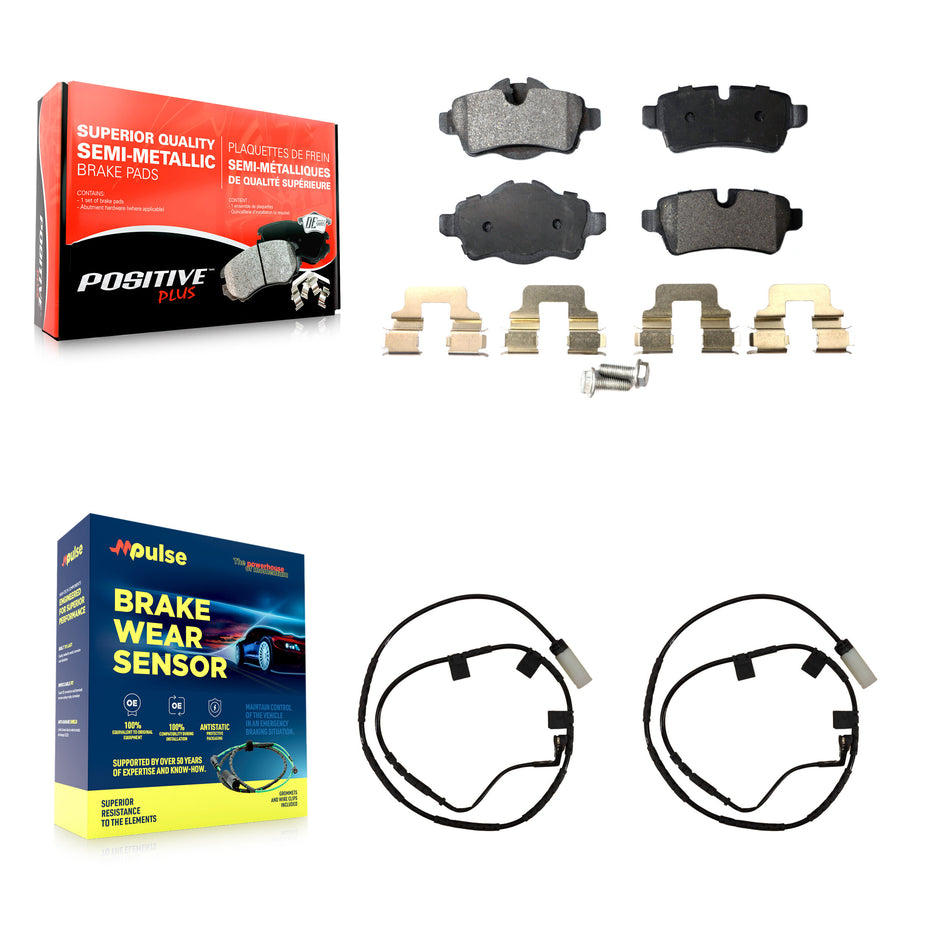 Rear Semi-Metallic Disc Brake Pads And Wear Sensors Kit For Mini Cooper KPW-101106