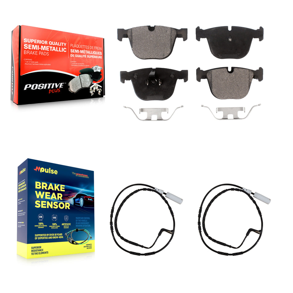Rear Semi-Metallic Disc Brake Pads And Wear Sensors Kit For BMW M3 1 Series M KPW-101127