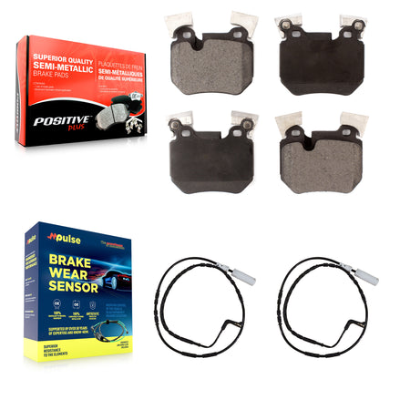 Rear Semi-Metallic Disc Brake Pads And Wear Sensors Kit For BMW 135i 135is 3.0L KPW-101131