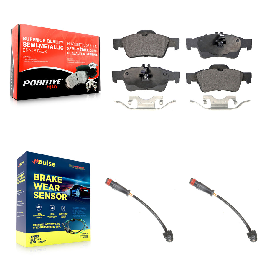 Rear Semi-Metallic Disc Brake Pads And Wear Sensors Kit For Mercedes-Benz SL63 AMG SL65 KPW-101152