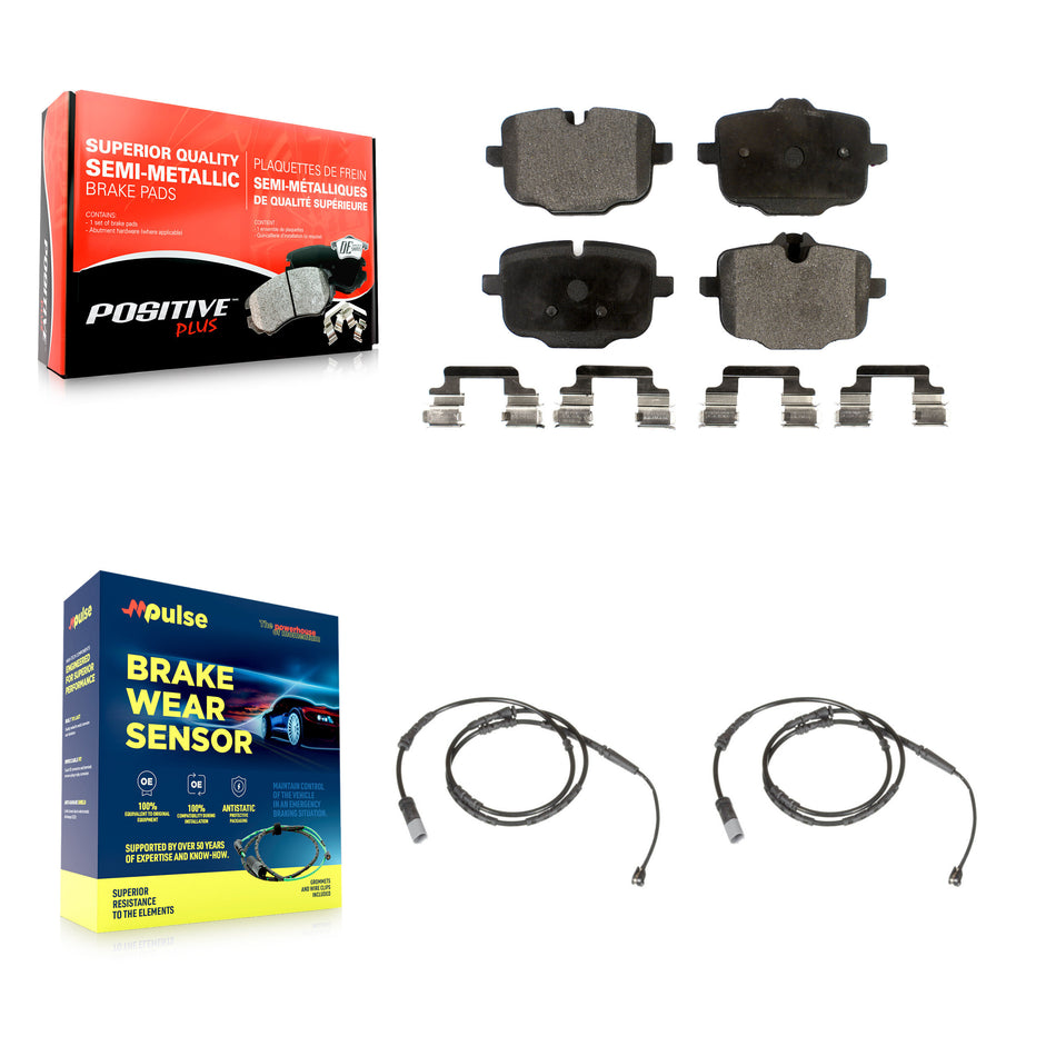 Rear Semi-Metallic Disc Brake Pads And Wear Sensors Kit For 2012 BMW X3 From 10 11 KPW-101159