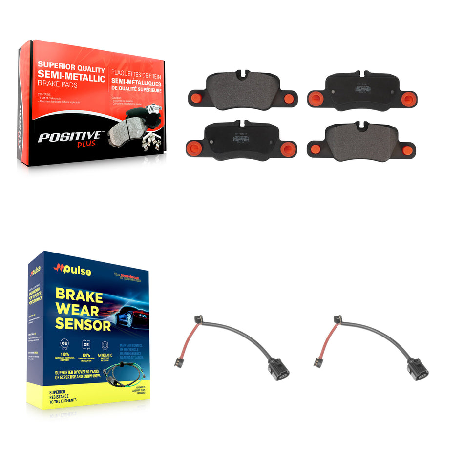 Rear Semi-Metallic Disc Brake Pads And Wear Sensors Kit For Porsche 911 KPW-101163