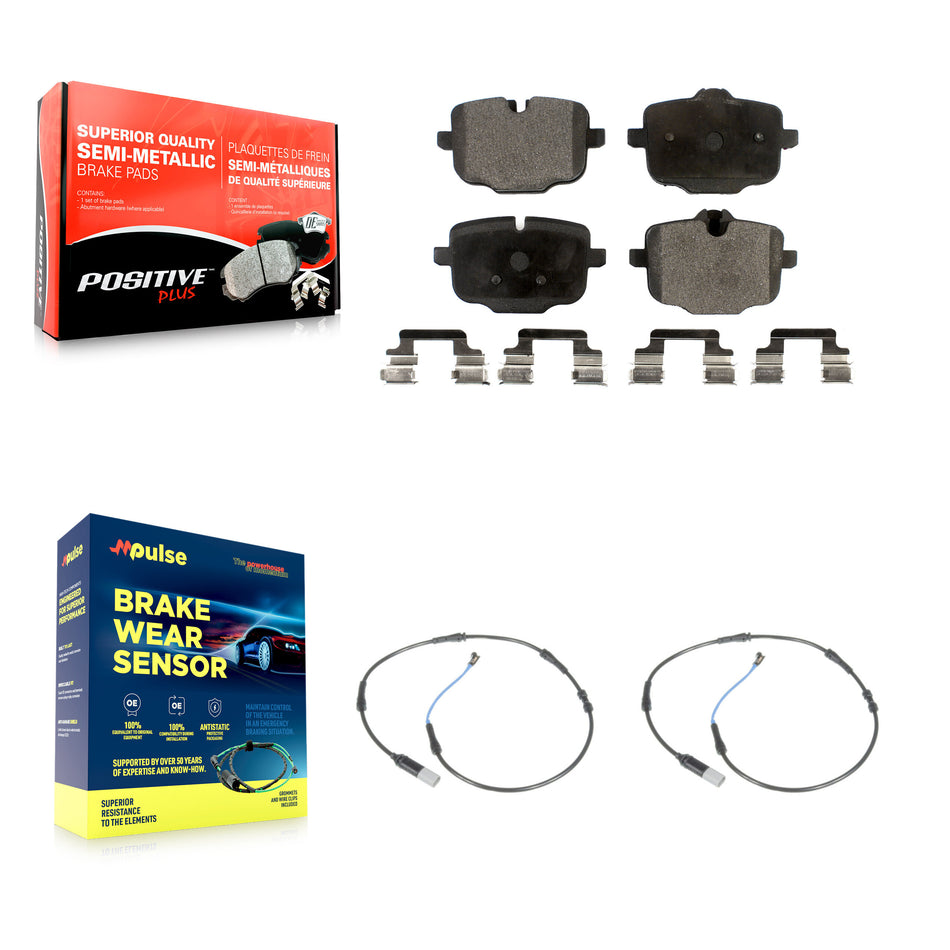 Rear Semi-Metallic Brake Pads Wear Sensor Kit For BMW 550i xDrive 650i Gran Coupe 640i B6 KPW-101166