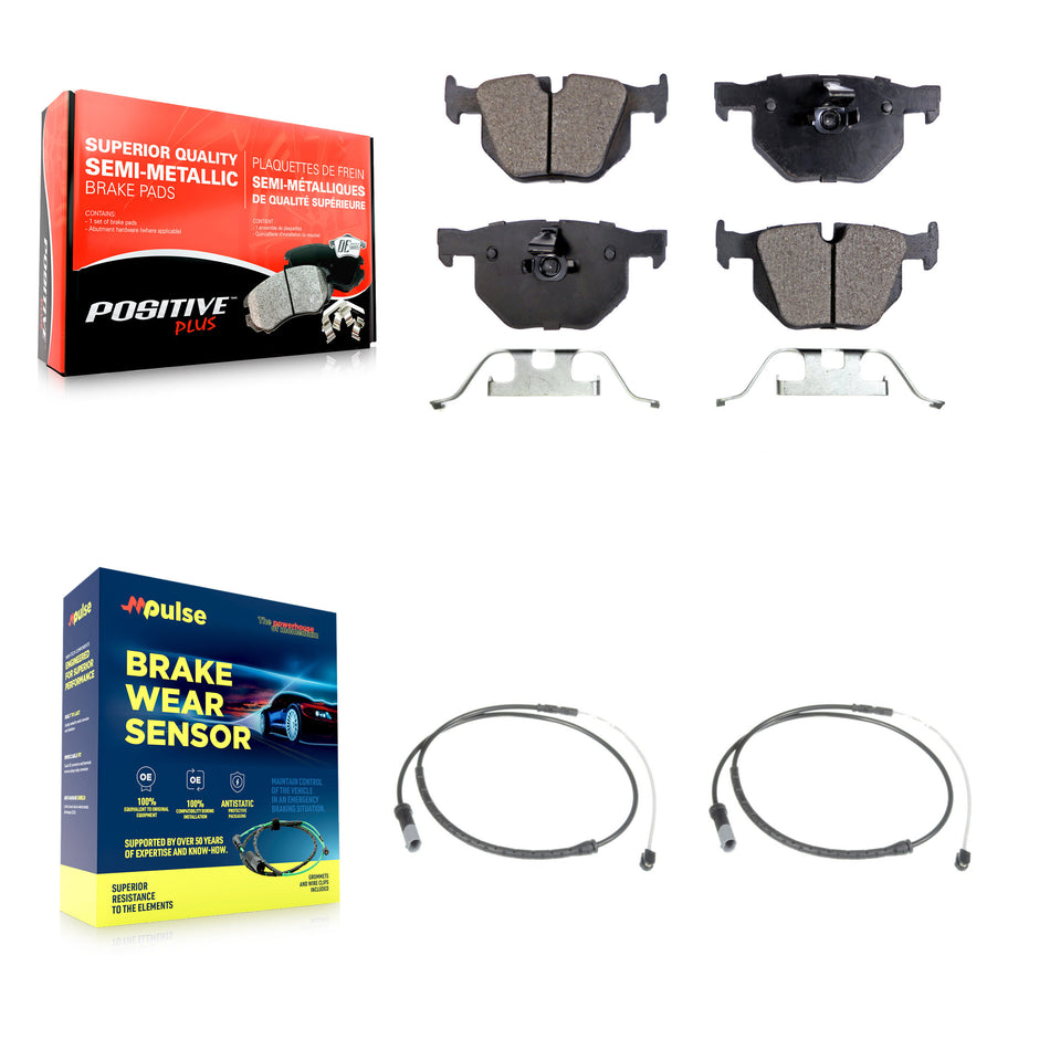 Rear Semi-Metallic Disc Brake Pads And Wear Sensors Kit For BMW X5 X6 KPW-101179
