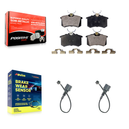 Rear Semi-Metallic Disc Brake Pads And Wear Sensors Kit For 2003-2006 Audi TT 1.8L KPW-101183