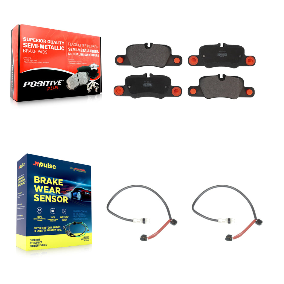 Rear Semi-Metallic Brake Pads Wear Sensor Kit For 2013 Porsche 911 3.8L with Turbocharged KPW-101185