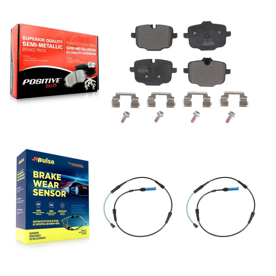 Rear Semi-Metallic Brake Pads Wear Sensor Kit For BMW 530i xDrive 540i 750i M550i X6 530e KPW-101211