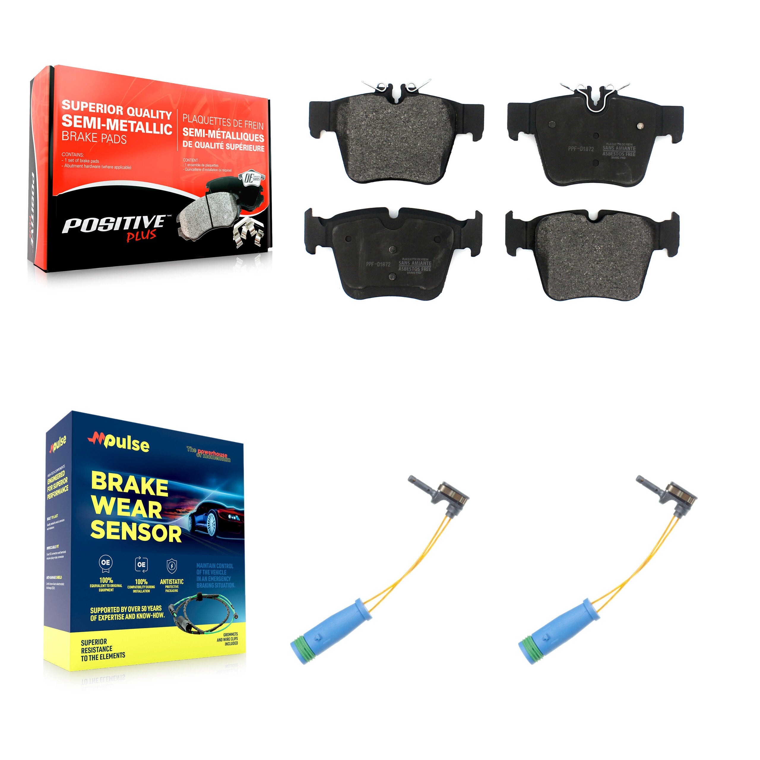 Rear Semi-Metallic Brake Pads Wear Sensor Kit For Mercedes-Benz GLC300 C43 AMG GLC43 C450 KPW-101221