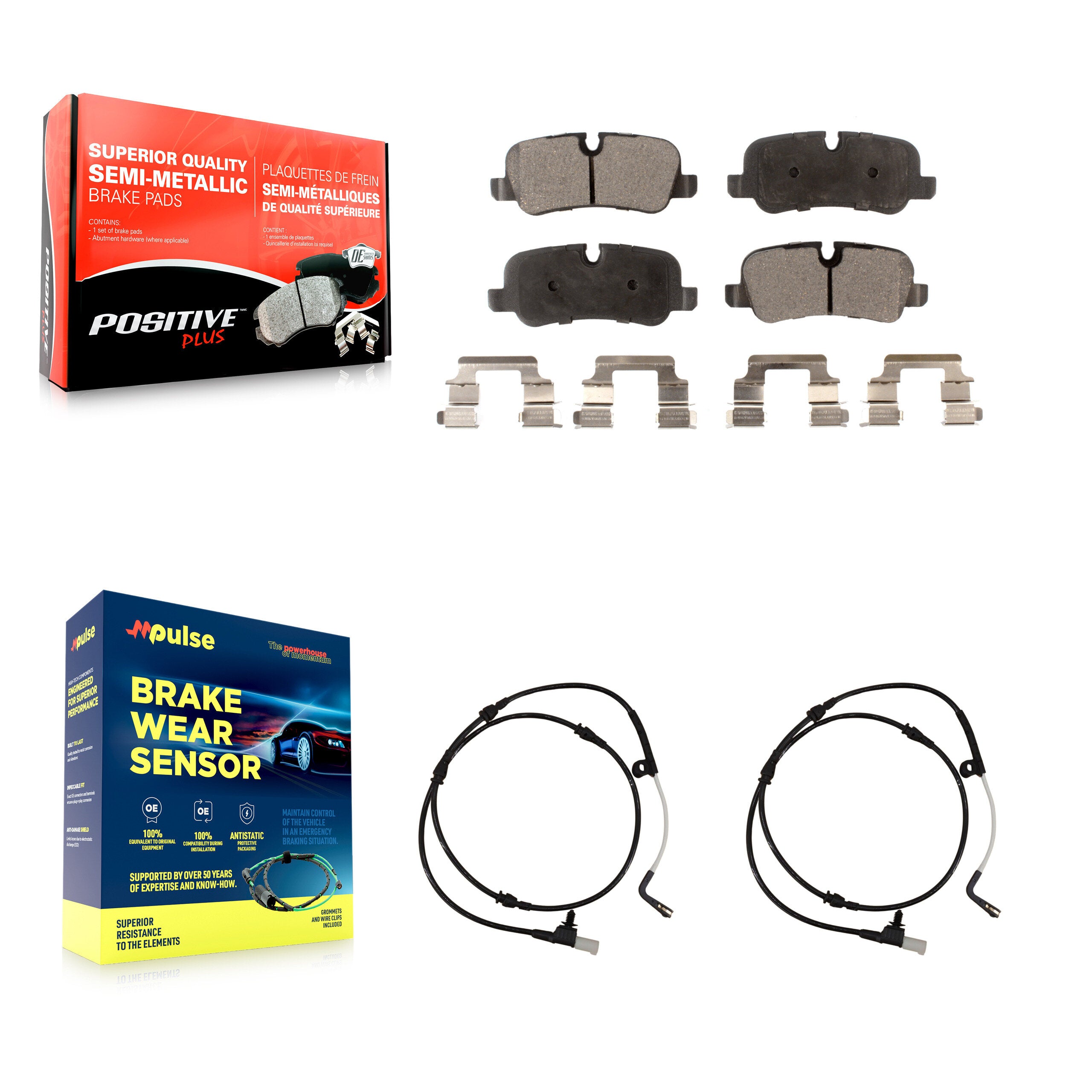 Rear Semi-Metallic Disc Brake Pads And Wear Sensor Kit For Land Rover Range Sport LR4 LR3 KPW-101230