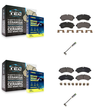 Front Rear Semi-Metallic Disc Brake Pads & Wear Sensor Kit For Freightliner Sprinter 3500 KPW-101235