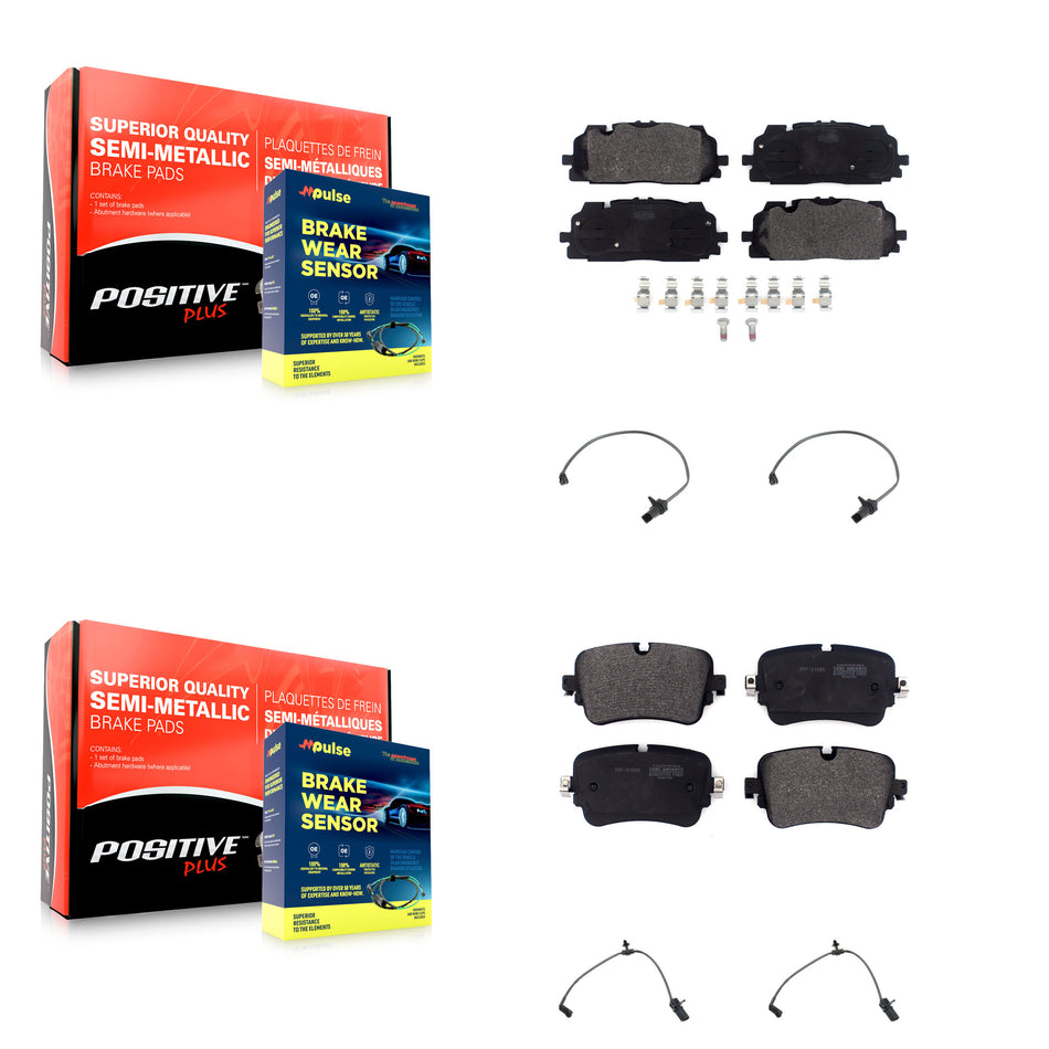 Front Rear Semi-Metallic Disc Brake Pads And Wear Sensors Kit For Audi Q7 Q8 A8 Quattro KPW-101268
