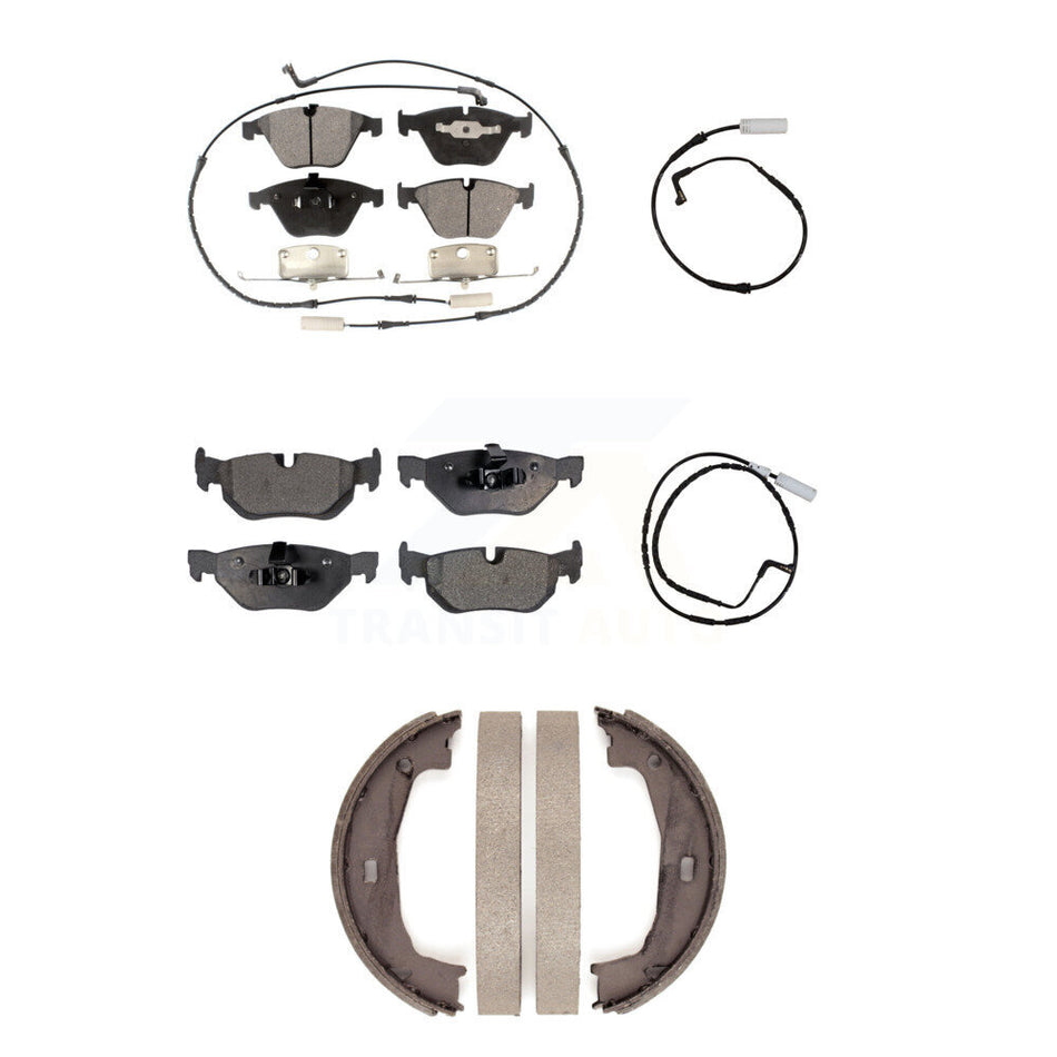 Front Rear Semi-Metallic Disc Brake Pad And Extra Wear Sensor Kit (5Pc) For BMW 328i 323i KPW-101286