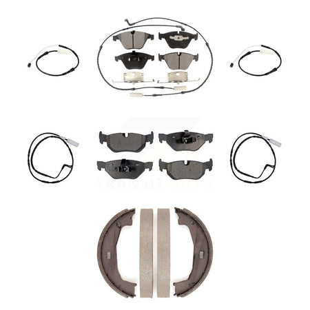 Front Rear Semi-Metallic Disc Brake Pad And Extra Wear Sensor Kit (7Pc) For BMW 323i 328i KPW-101317