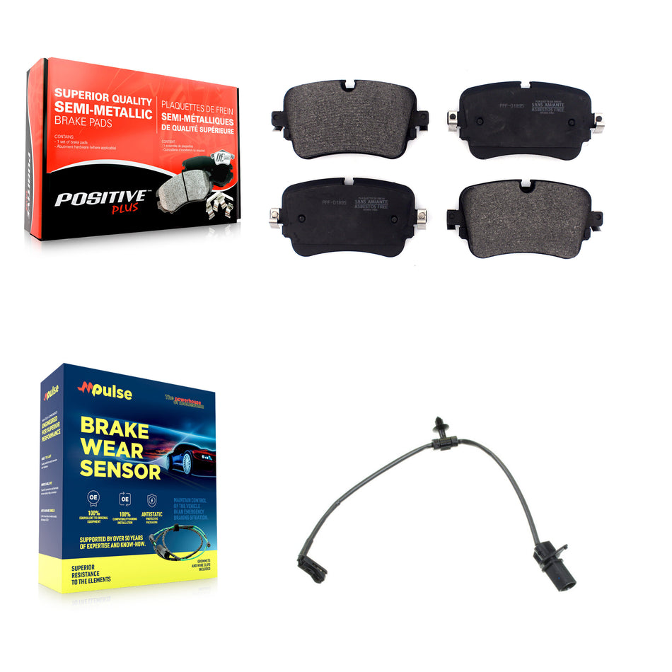 Rear Semi-Metallic Disc Brake Pads And Wear Sensors Kit For Audi Q7 Q8 A8 Quattro KPW-101328