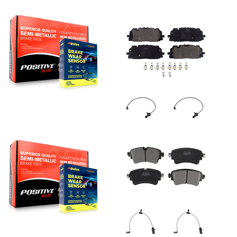 Front Rear Semi-Metallic Disc Brake Pads Wear Sensor Kit For Audi A6 Quattro A7 Sportback KPW-101358