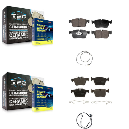 Front Rear Semi-Metallic Brake Pad & Wear Sensor Kit For Land Rover Range Velar 2.0L 3.0L KPW-101361