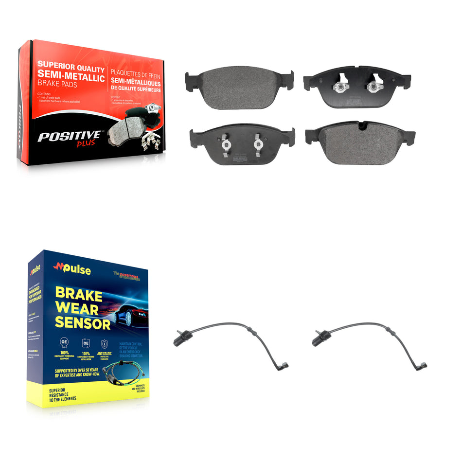 Front Semi-Metallic Disc Brake Pads And Wear Sensors Kit For Audi SQ5 A8 Quattro KPW-101394