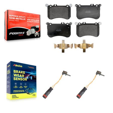 Front Semi-Metallic Brake Pad And Wear Sensor Kit For Mercedes-Benz CLS550 E550 SLC43 AMG KPW-101409