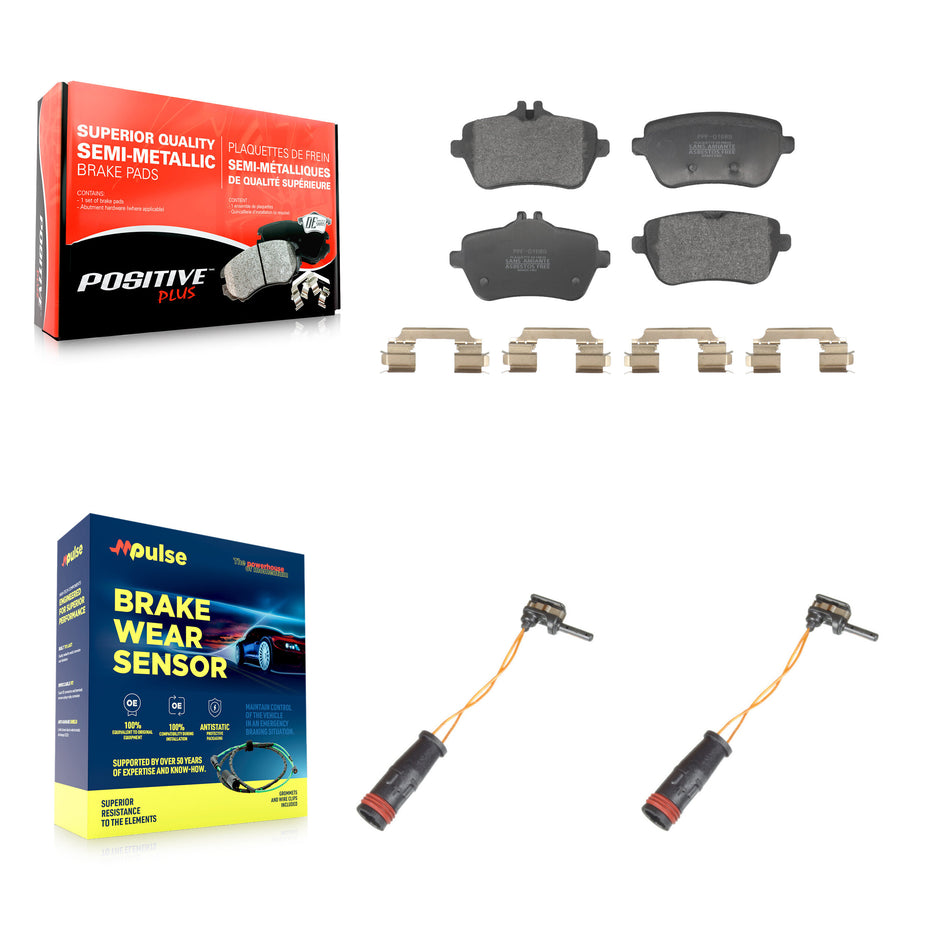 Rear Semi-Metallic Brake Pad Wear Sensor Kit For Mercedes-Benz S550 S560 SL450 S450 SL550 KPW-101416