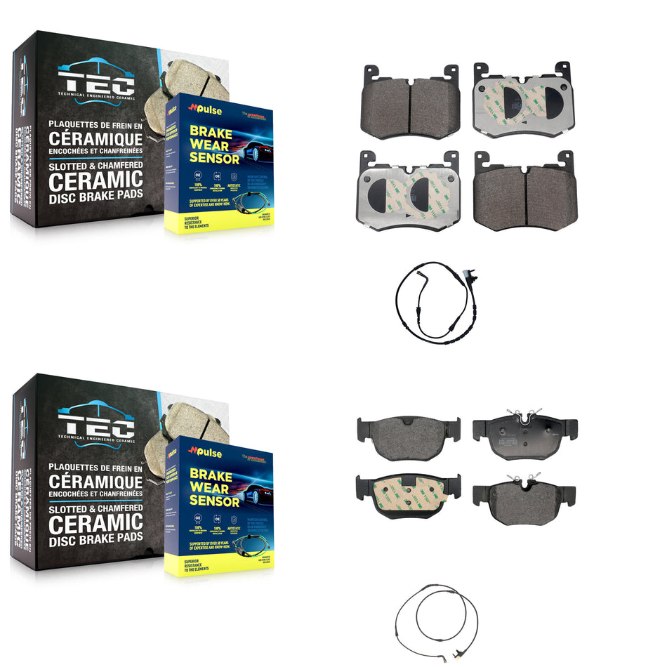 Front Rear Semi-Metallic Disc Brake Pads And Wear Sensors Kit For Land Rover Range Velar KPW-101434