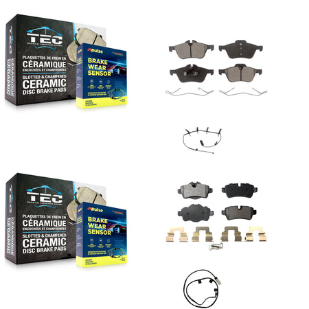 Front Rear Semi-Metallic Disc Brake Pads And Wear Sensors Kit For Mini Cooper KPW-101465