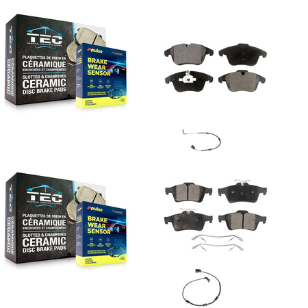 Front Rear Semi-Metallic Disc Brake Pads And Wear Sensors Kit For Jaguar XF KPW-101475