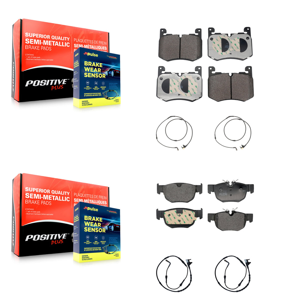 Front Rear Semi-Metallic Brake Pad And Wear Sensor Kit For Jaguar F-Pace Land Rover Range KPW-101480